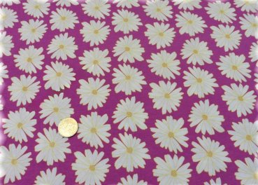 Margit cotton jersey purple with  daisies